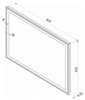 Зеркало с подсветкой Continent Aralia ЗЛП473 с сенсорным выключателем 80см